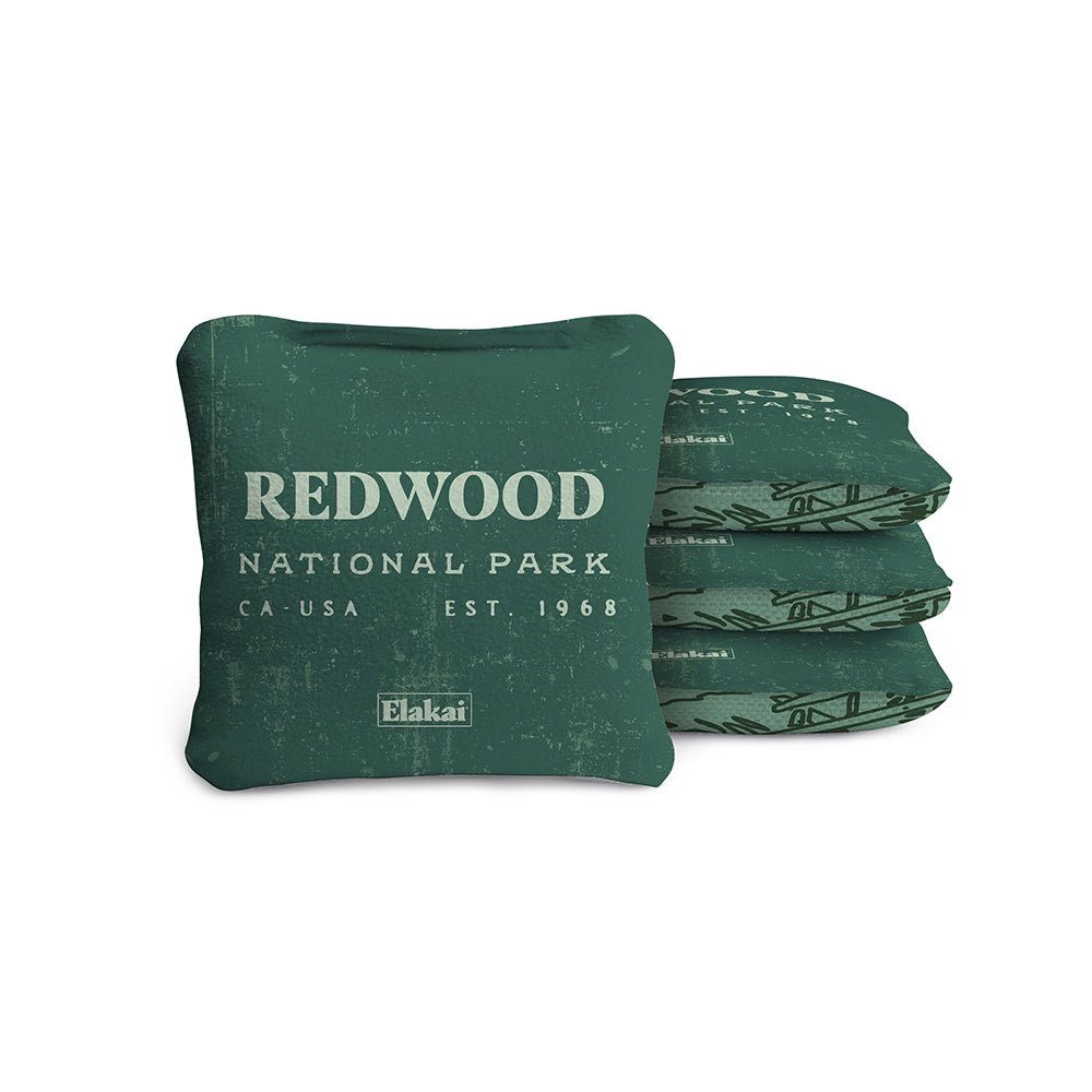 National Parks Redwoods Travel - Size Cornhole Bags, Green - American Cornhole Association