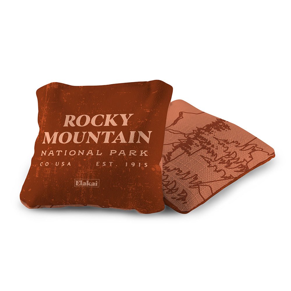 National Parks Rocky Mountain Cornhole Bags, Burnt Orange - American Cornhole Association
