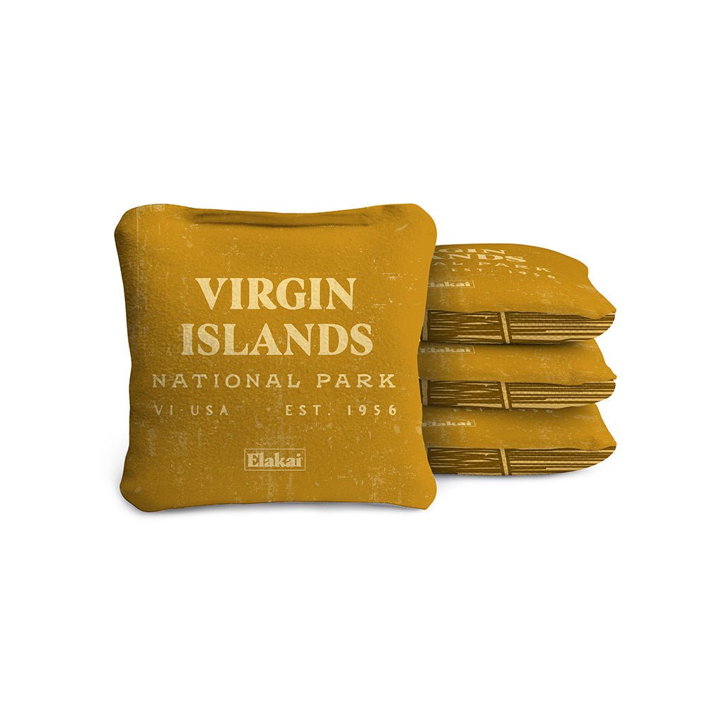 National Parks Virgin Islands Travel - Size Cornhole Bags, Gold - American Cornhole Association