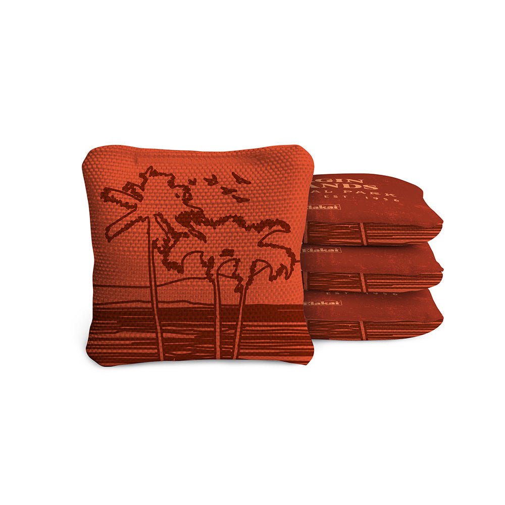 National Parks Virgin Islands Travel - Size Cornhole Bags, Scarlet - American Cornhole Association