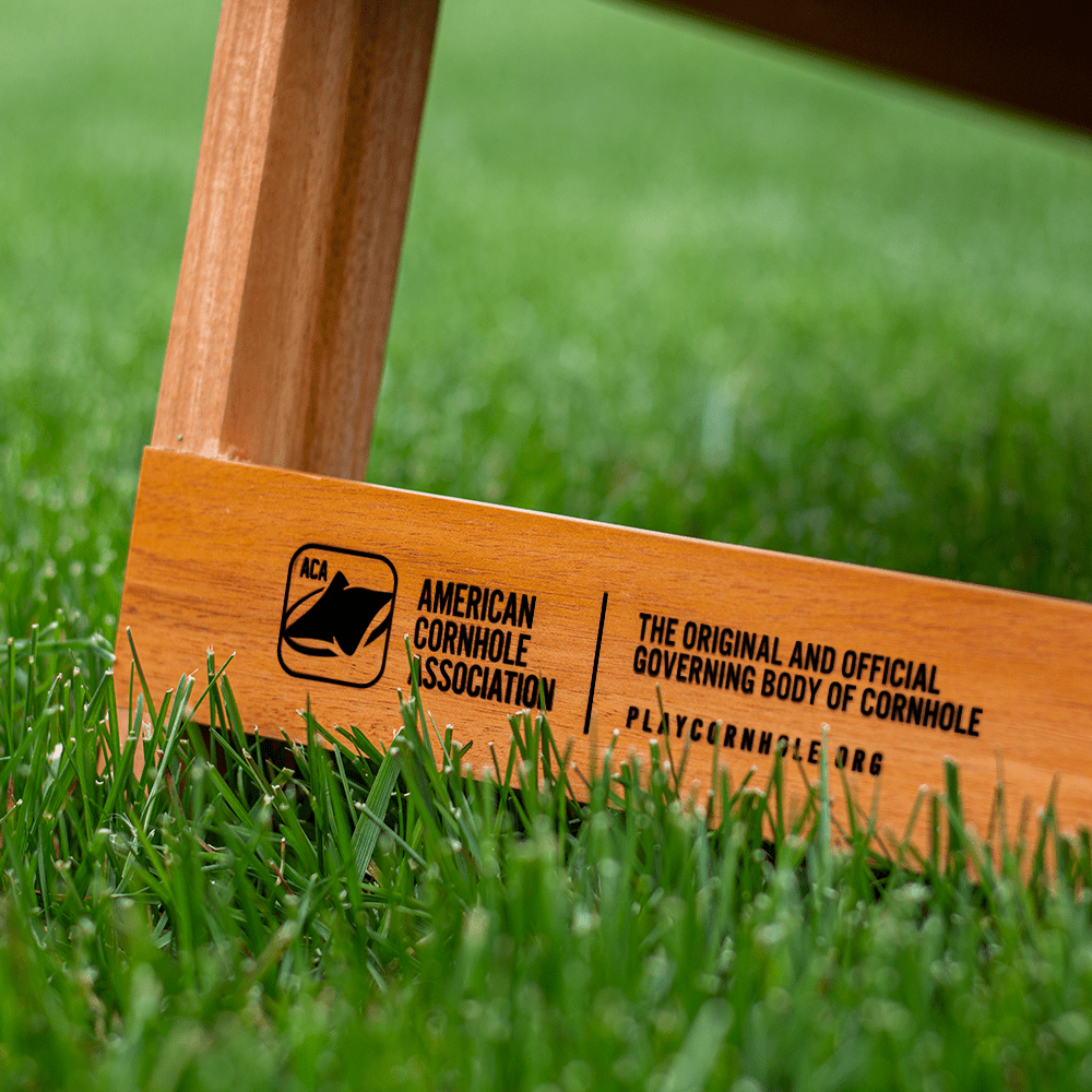 Natural & Gray Wood Triangle Backyard 2300 Cornhole Boards - WACA - 900418 | American Cornhole Association