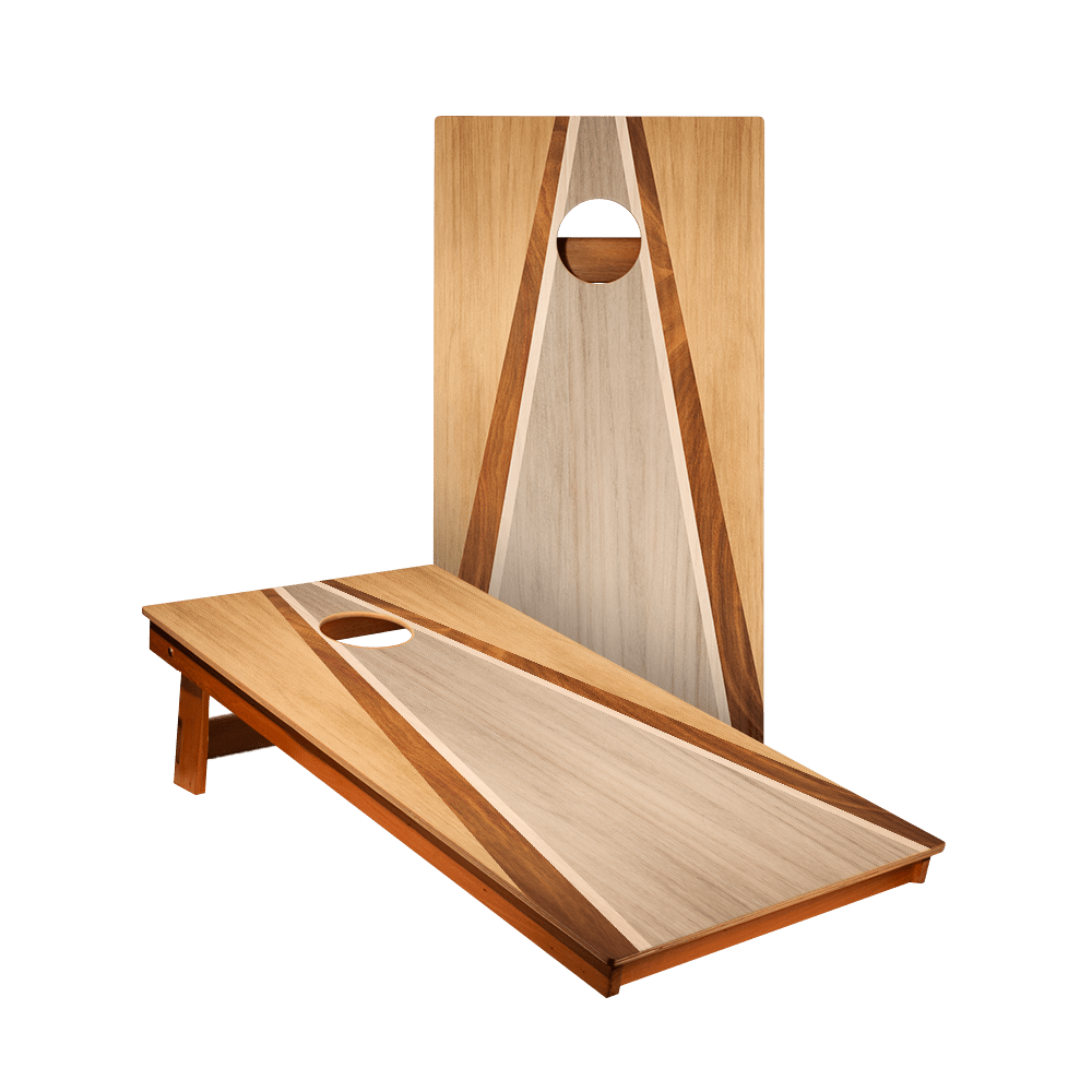 Natural & Gray Wood Triangle Backyard 2400 Cornhole Boards - WACA - 000418 | American Cornhole Association