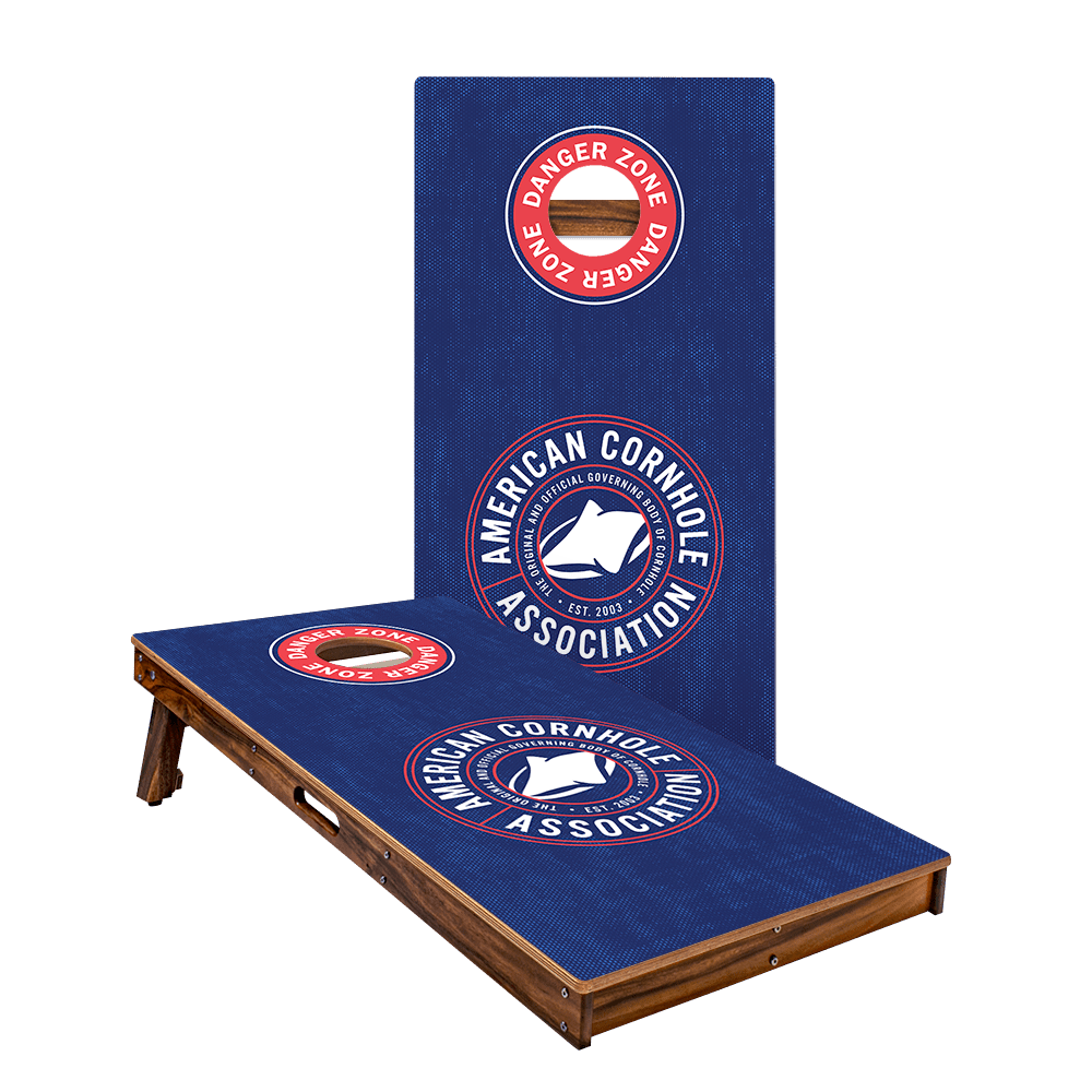Official ACA Blue Tournament Badge Gold Series Cornhole Boards - American Cornhole Association