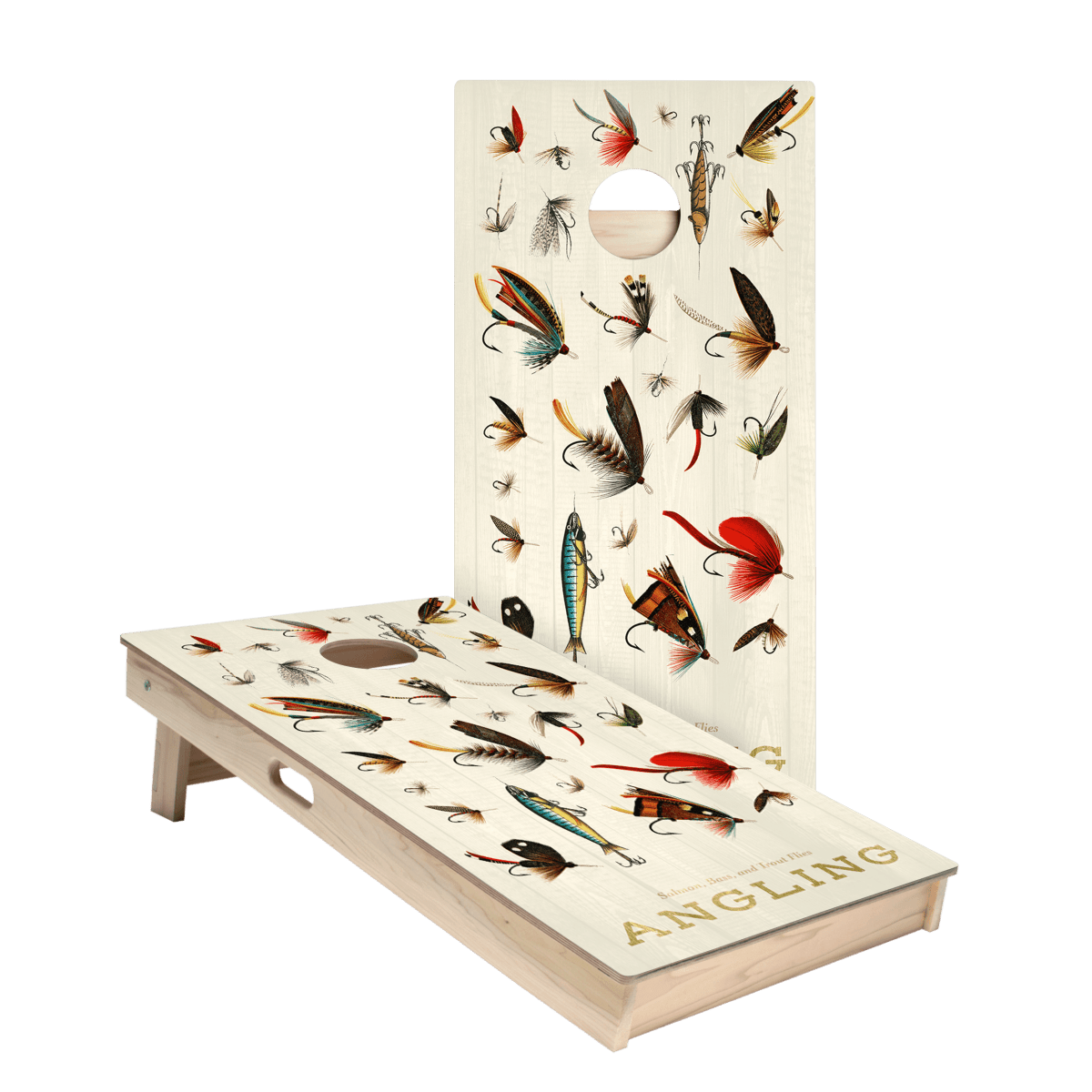 Outdoors Vintage Fishing Flies Star Cornhole Boards, - American Cornhole Association