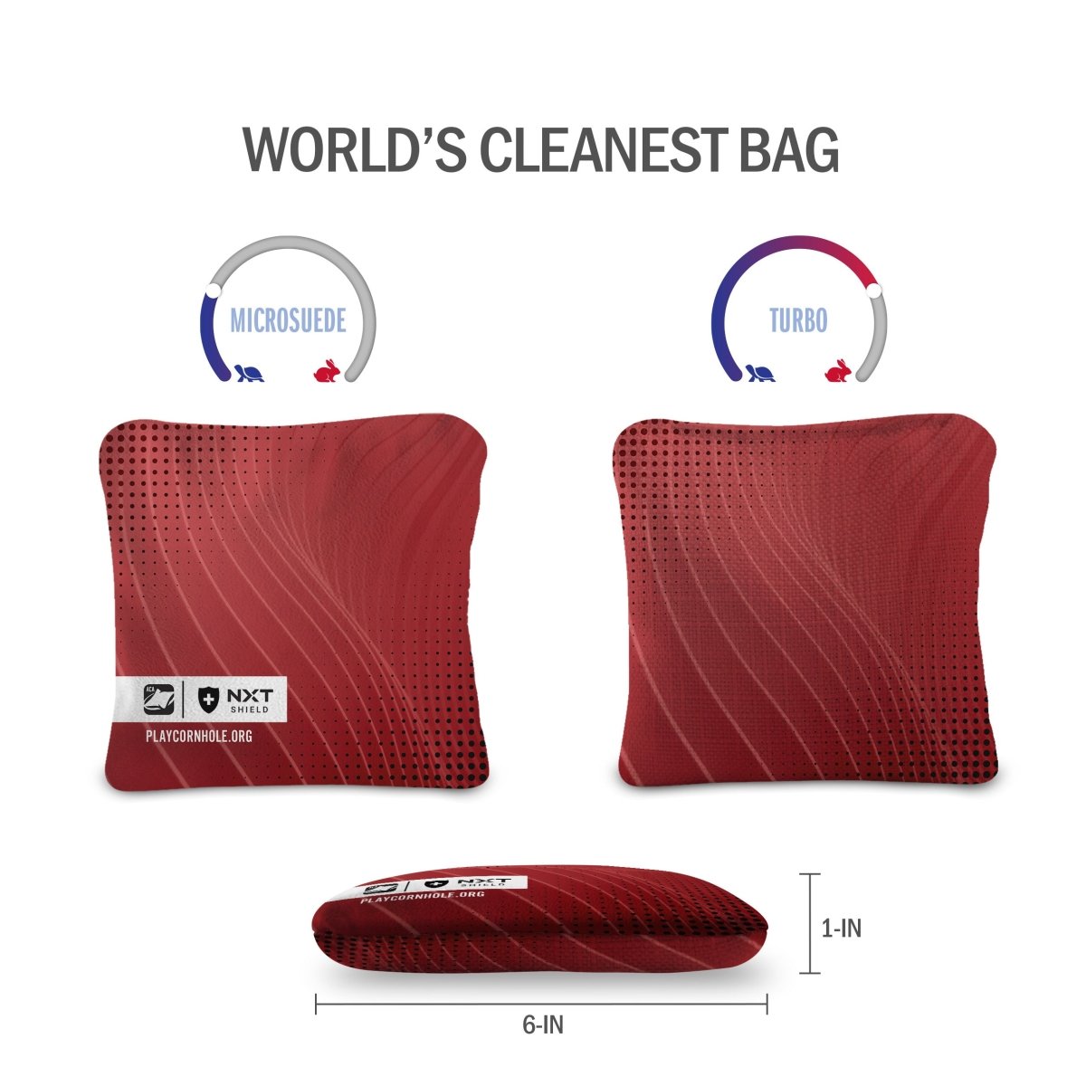 Red NXT Shield Cornhole Bags, - American Cornhole Association