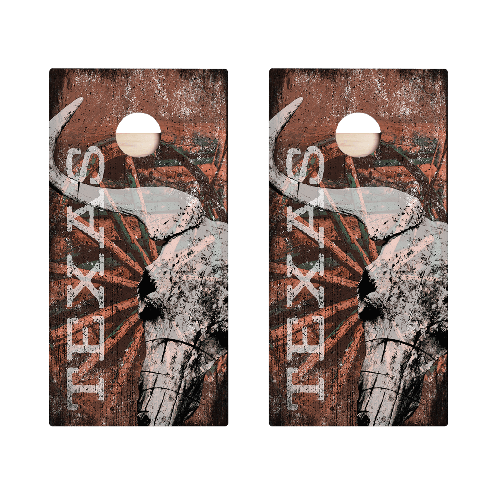 Red Texas Longhorn Star Cornhole Boards - ACA - 000184 | American Cornhole Association