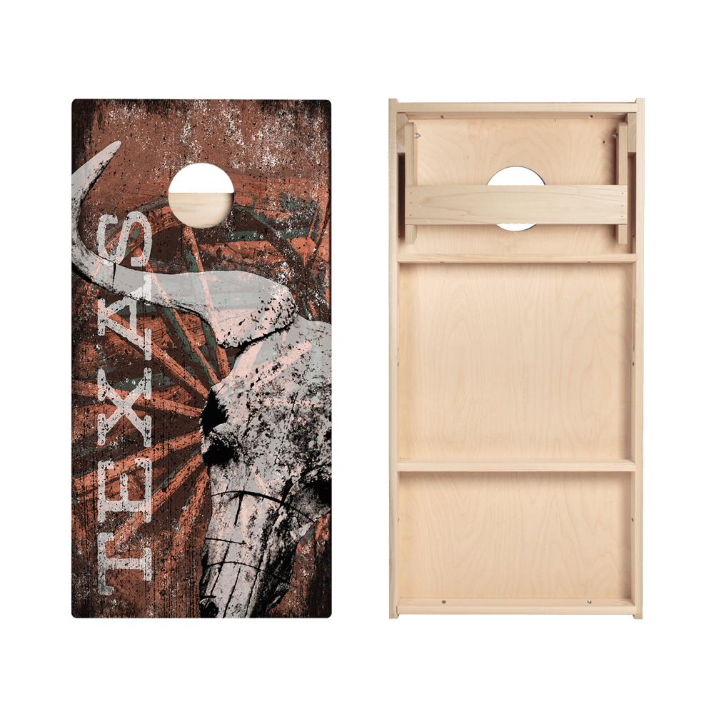 Red Texas Longhorn Star Cornhole Boards - ACA - 000184 | American Cornhole Association