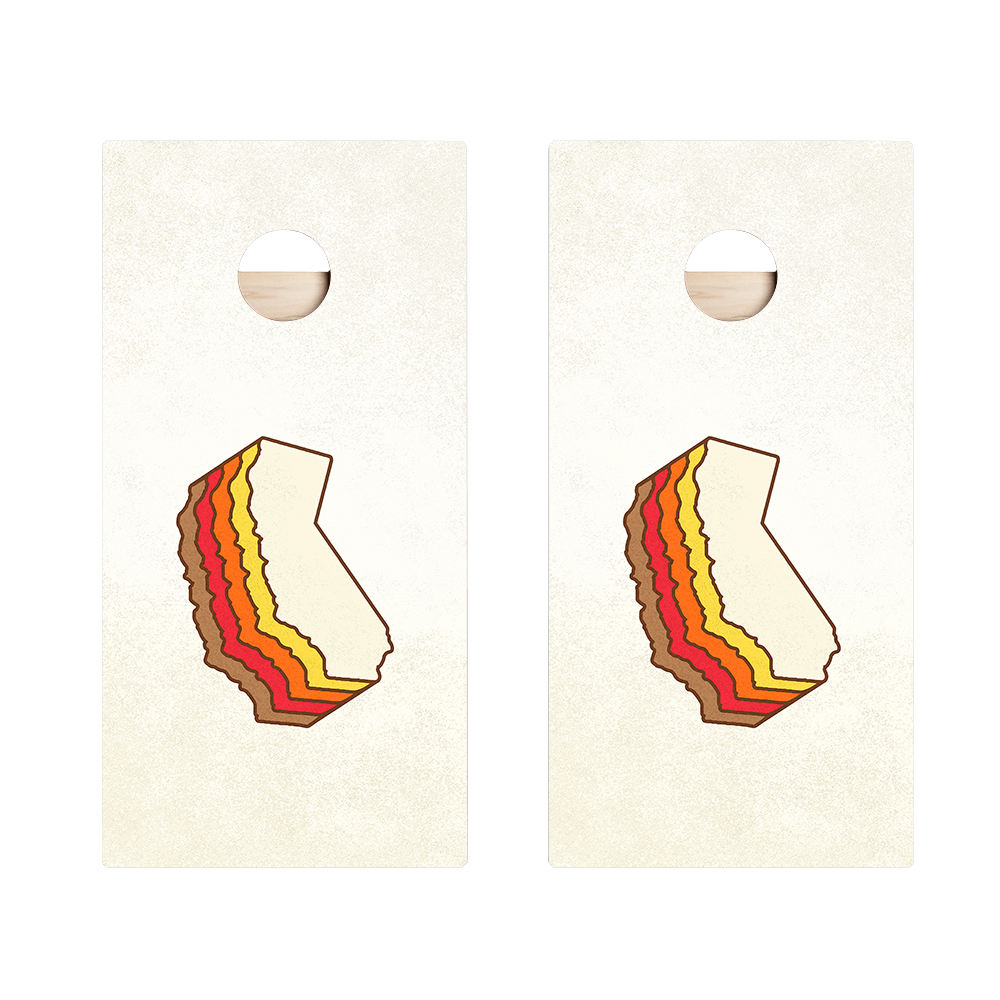 Retro California Star Cornhole Boards - ACA - 000360 | American Cornhole Association