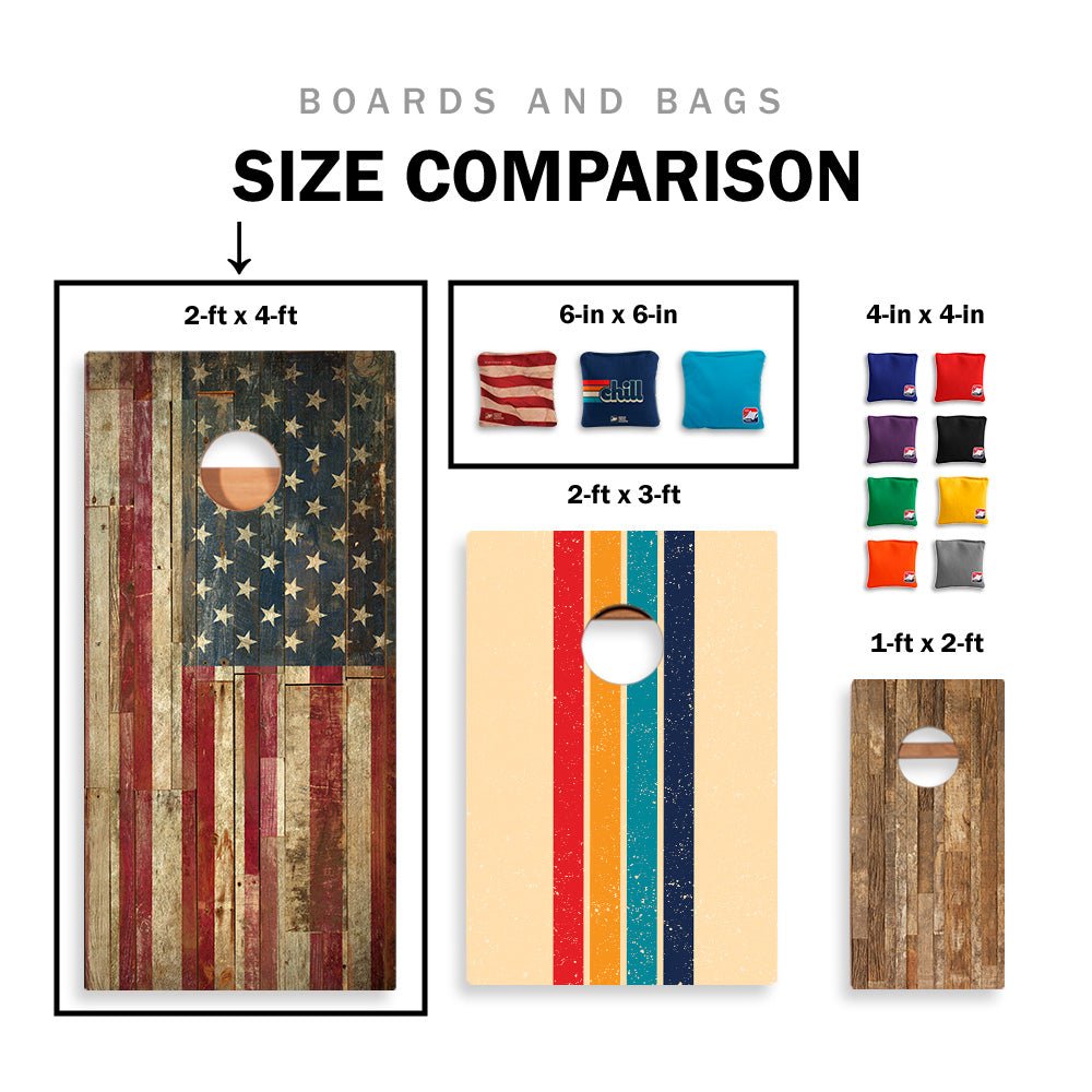 Retro Corner Stripes Synergy Edge Cornhole Bags - Cream 106738-15 | American Cornhole Association