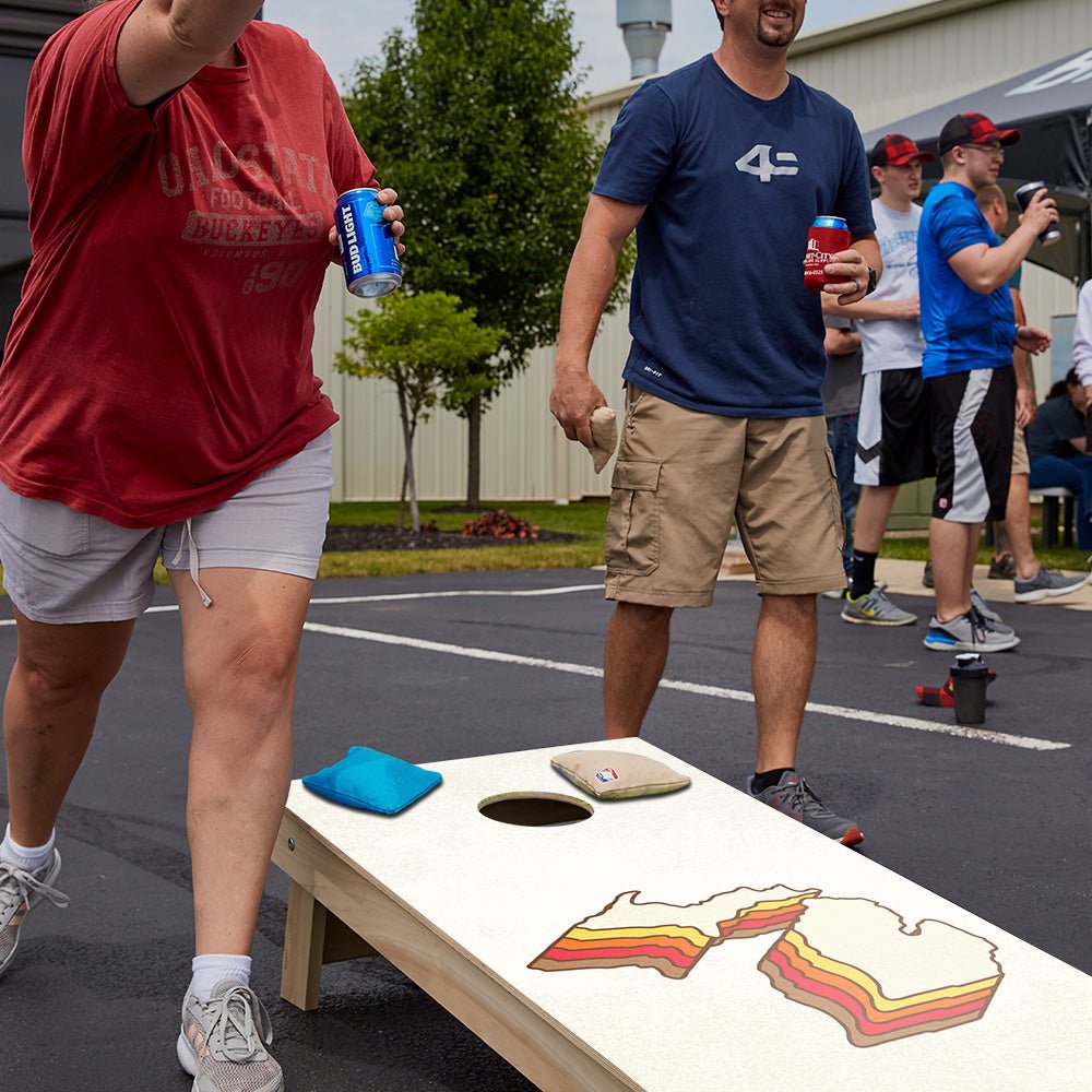 Retro Michigan Star Cornhole Boards - ACA - 000366 | American Cornhole Association