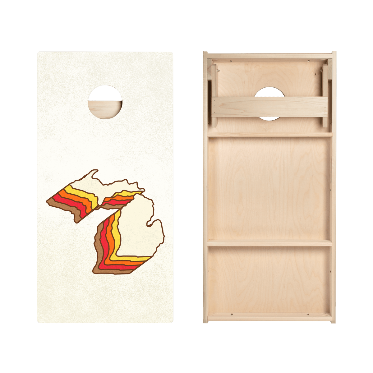 Retro Michigan Star Cornhole Boards - ACA - 000366 | American Cornhole Association