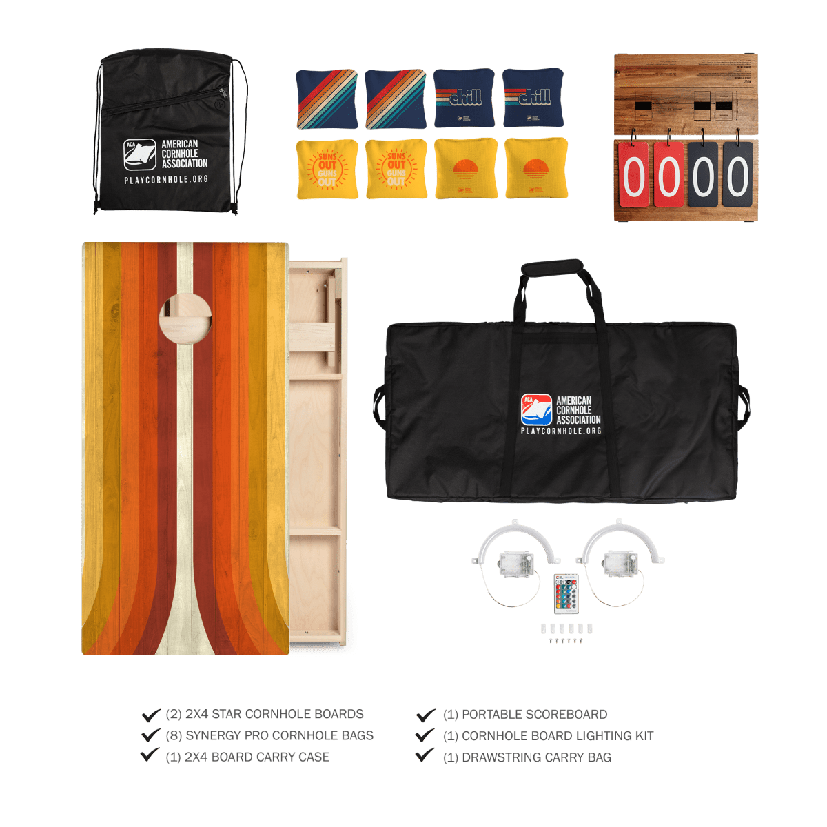 Retro Official ACA Regulation 2x4 Cornhole Set -  | American Cornhole Association