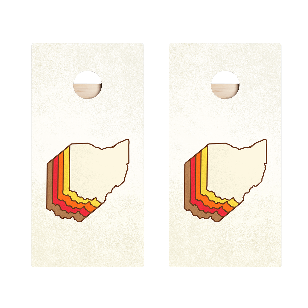 Retro Ohio Star Cornhole Boards - ACA - 000365 | American Cornhole Association