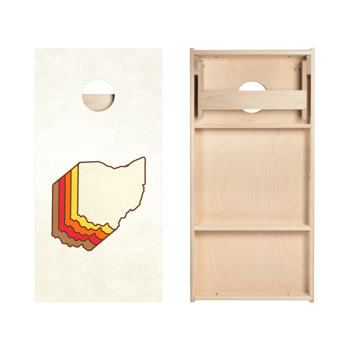 Retro Ohio Star Cornhole Boards - ACA - 000365 | American Cornhole Association
