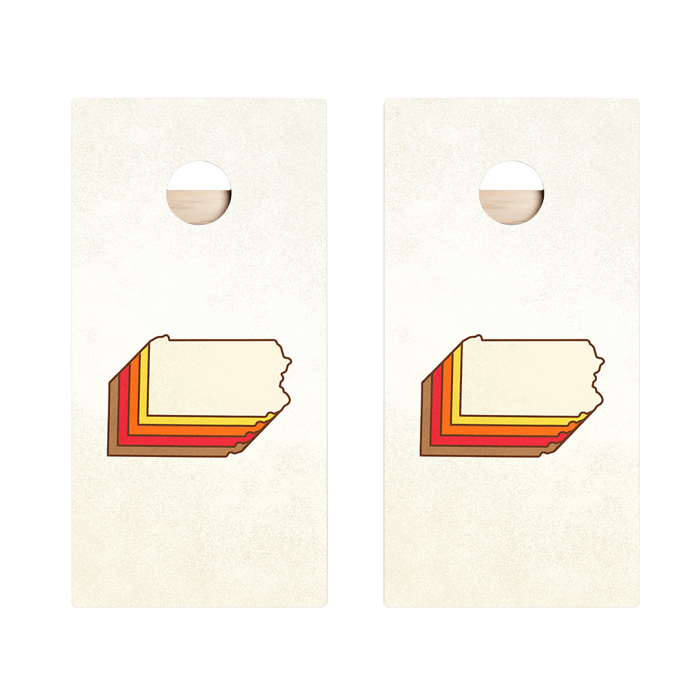 Retro Pennsylvania Star Cornhole Boards - ACA - 000363 | American Cornhole Association