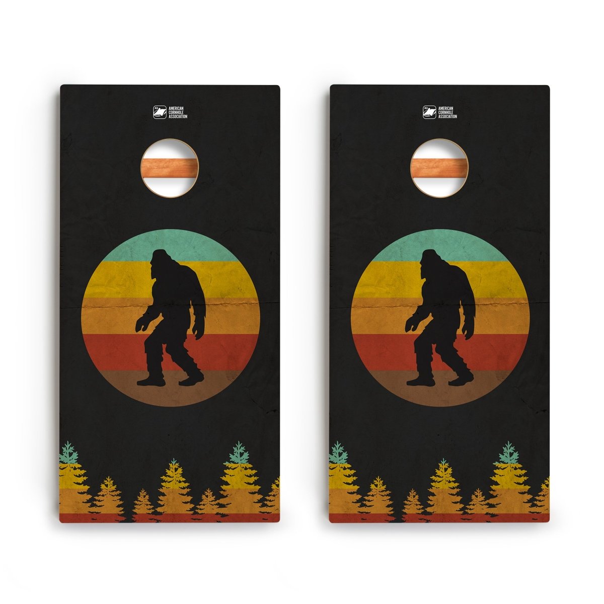 Retro Sasquatch Backyard 2400 Cornhole Boards - WACA-000193 | American Cornhole Association