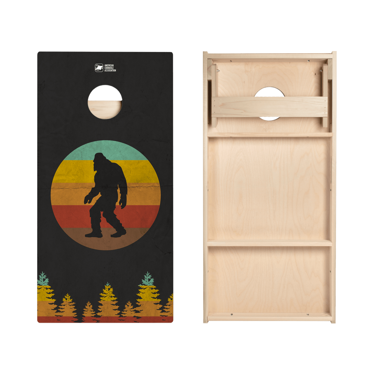 Retro Sasquatch Star Cornhole Boards - ACA - 000193 | American Cornhole Association
