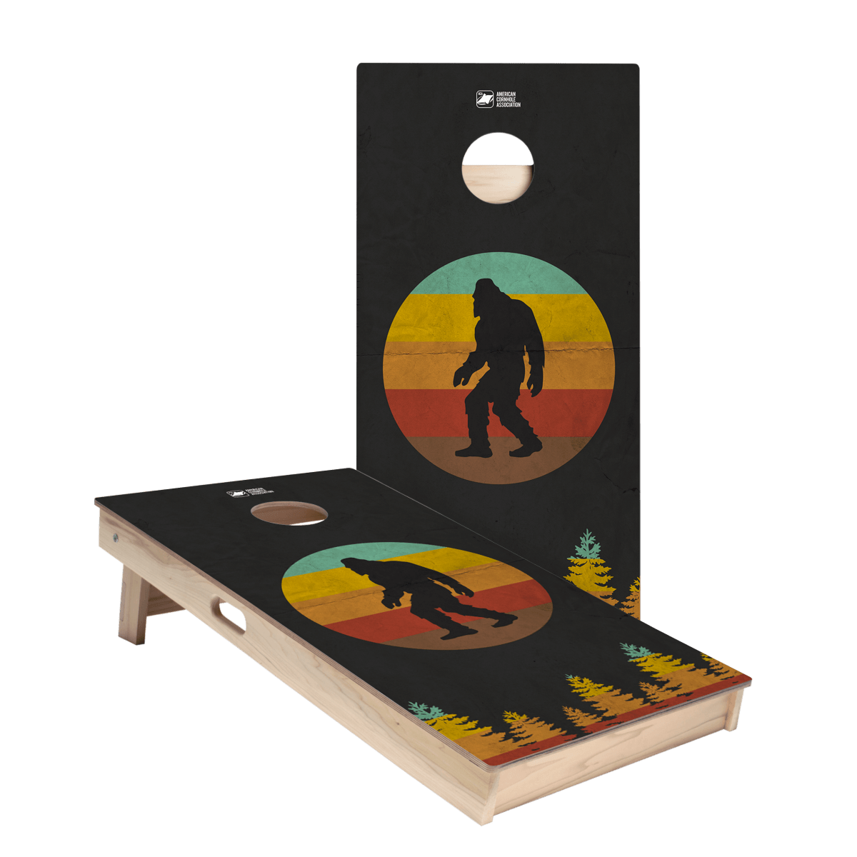 Retro Sasquatch Star Cornhole Boards - ACA - 000193 | American Cornhole Association