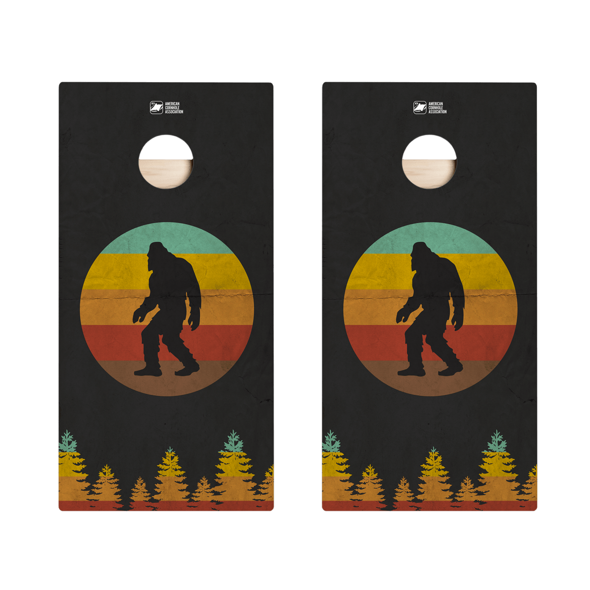 Retro Sasquatch Star Cornhole Boards - ACA - 000193 | American Cornhole Association