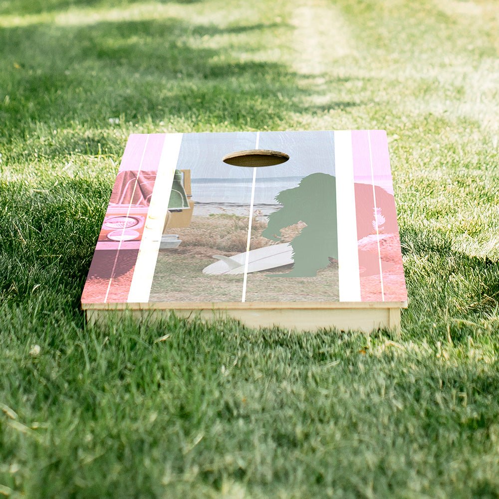 Retro Sasquatch Surf Star Cornhole Boards - ACA - 000548 | American Cornhole Association