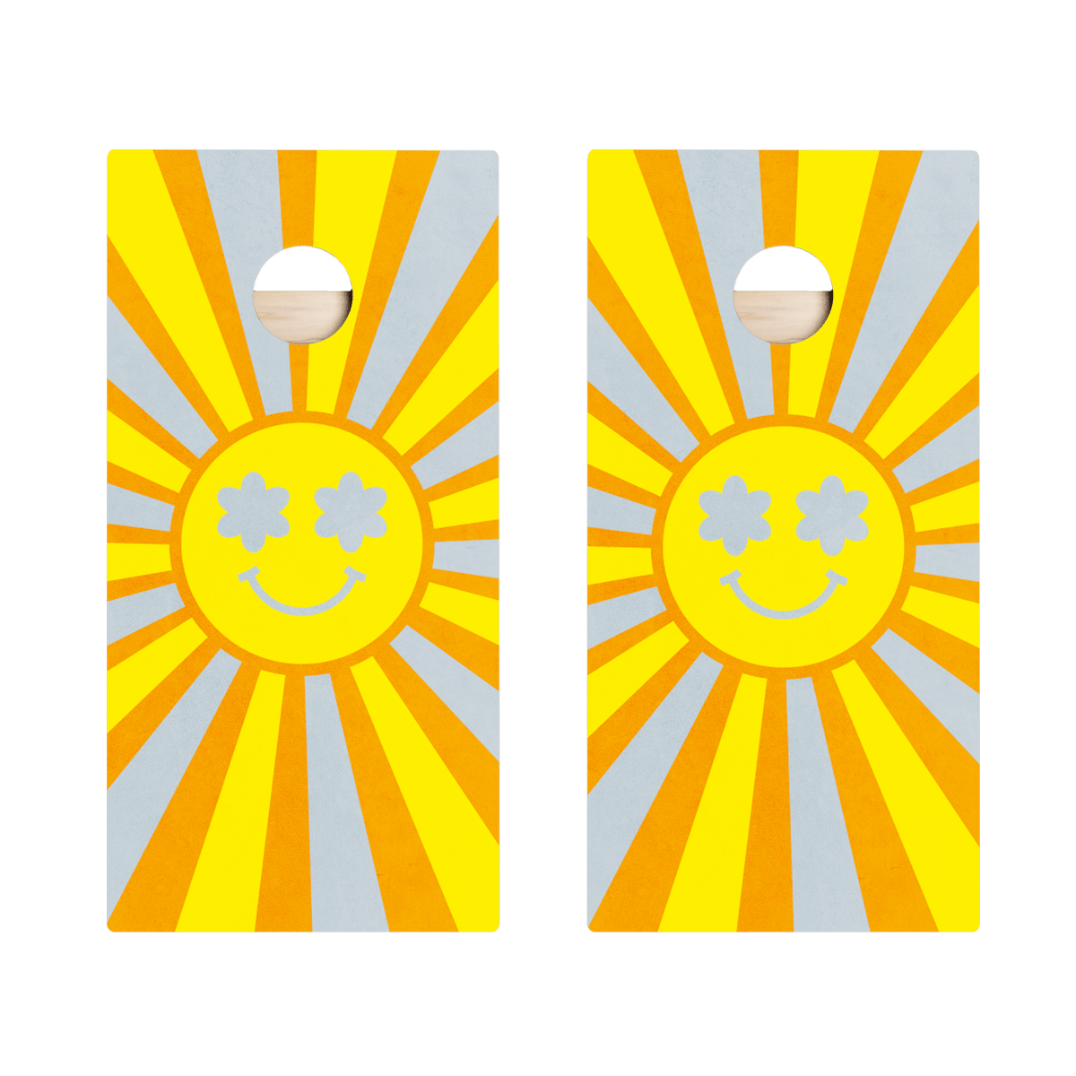 Retro Sunshine Star Cornhole Boards, - American Cornhole Association