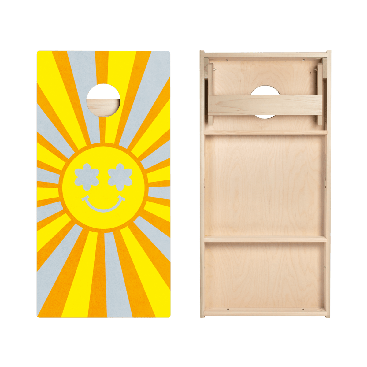 Retro Sunshine Star Cornhole Boards, - American Cornhole Association
