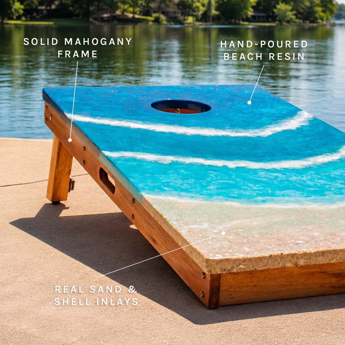 Studio Series Beach Resin 2x4 Cornhole Boards - EGCH24R-03 | American Cornhole Association