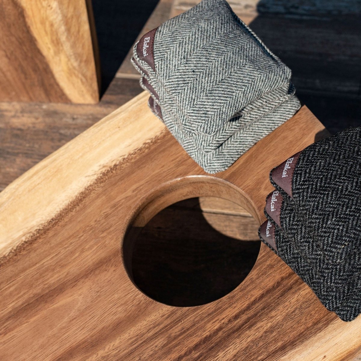 Studio Series Live Edge Acacia 1x2 Travel Cornhole Set - EGCH12SLE-01-WB | American Cornhole Association