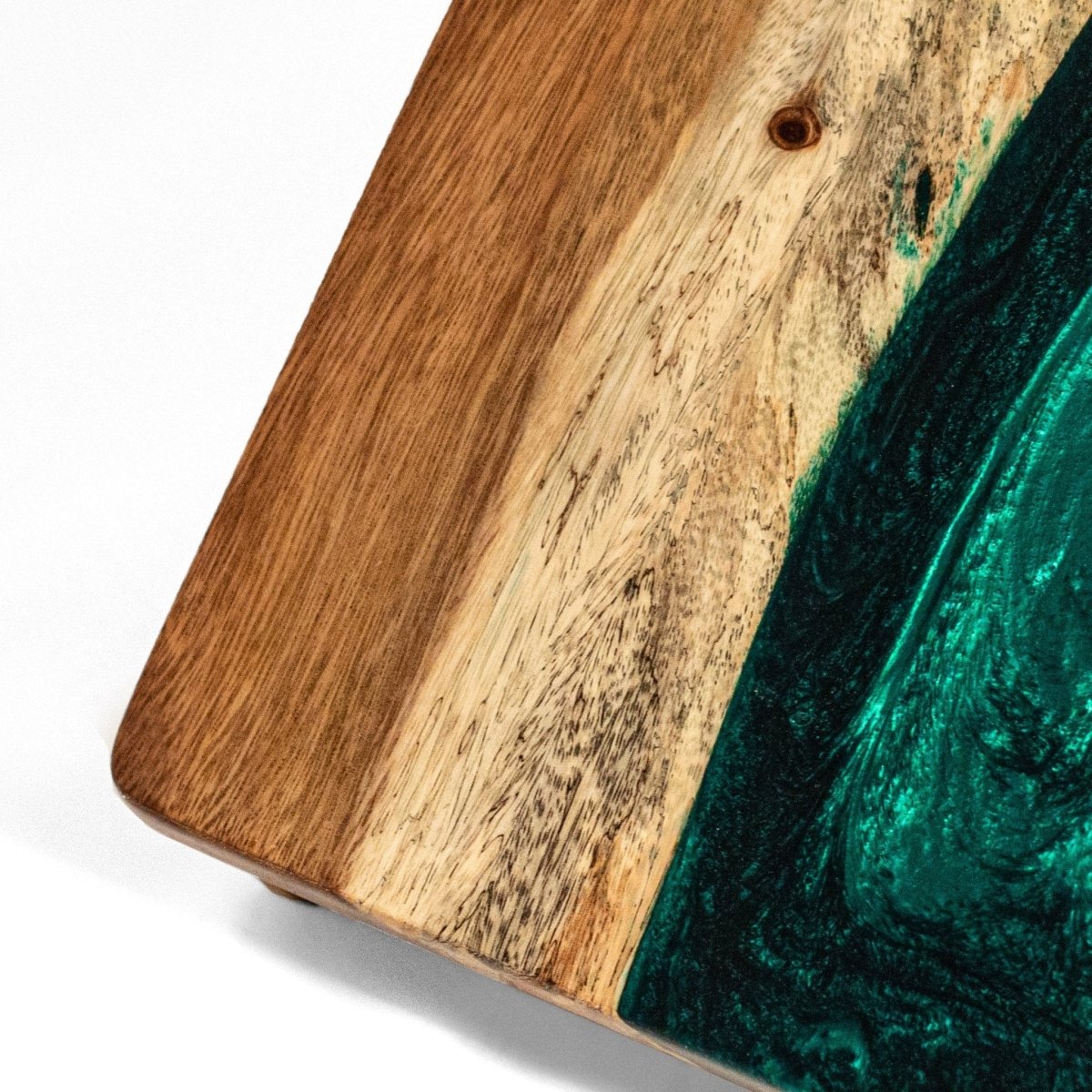 Studio Series Live Edge Resin 2x4 Cornhole Boards | River Collection - Green Pearl EGCH24RLE-01 | American Cornhole Association
