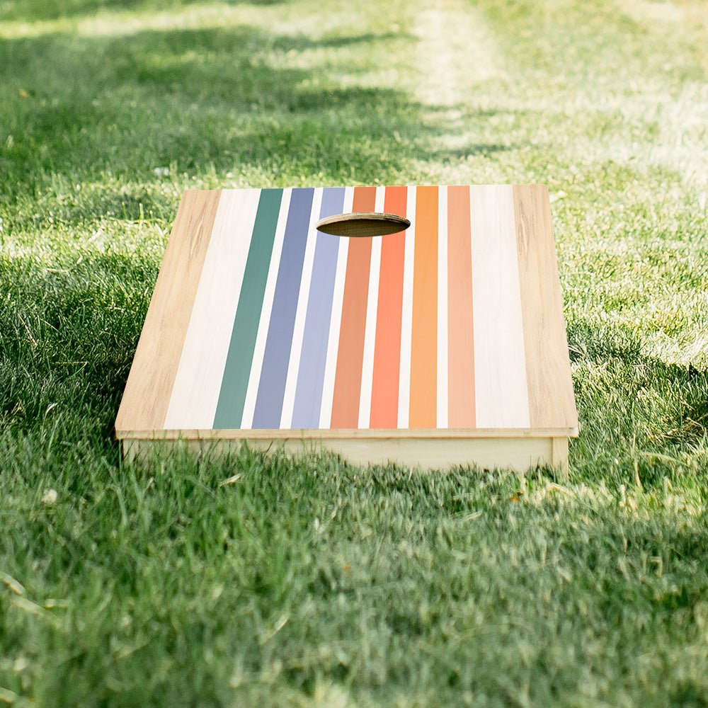 Summer Retro Stripes Star Cornhole Boards - ACA - 000560 | American Cornhole Association