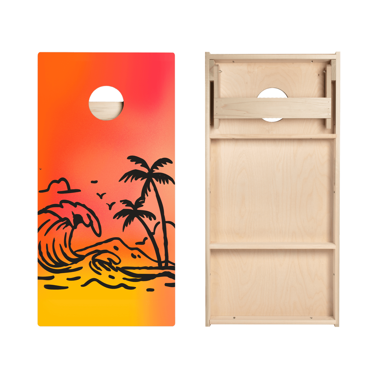 Sunset Surf Star Cornhole Boards, - American Cornhole Association