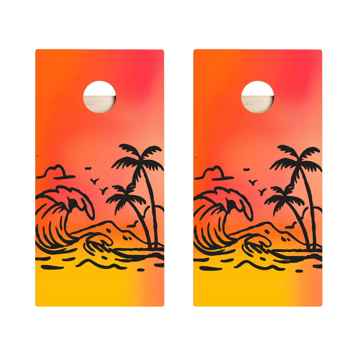 Sunset Surf Star Cornhole Boards, - American Cornhole Association