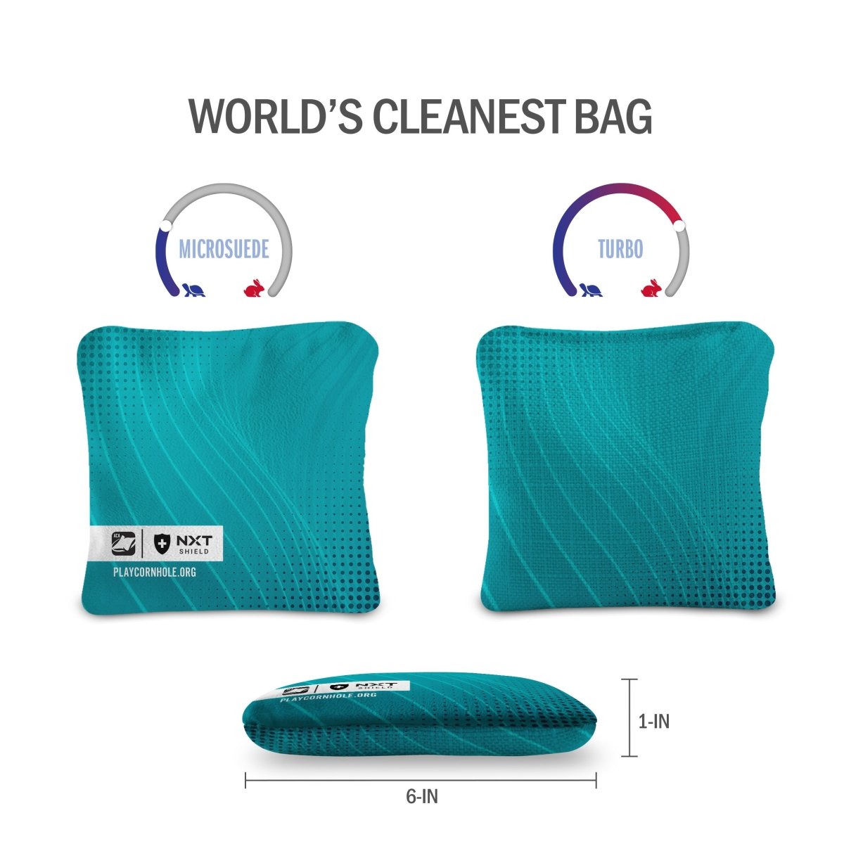 Teal NXT Shield Cornhole Bags, - American Cornhole Association