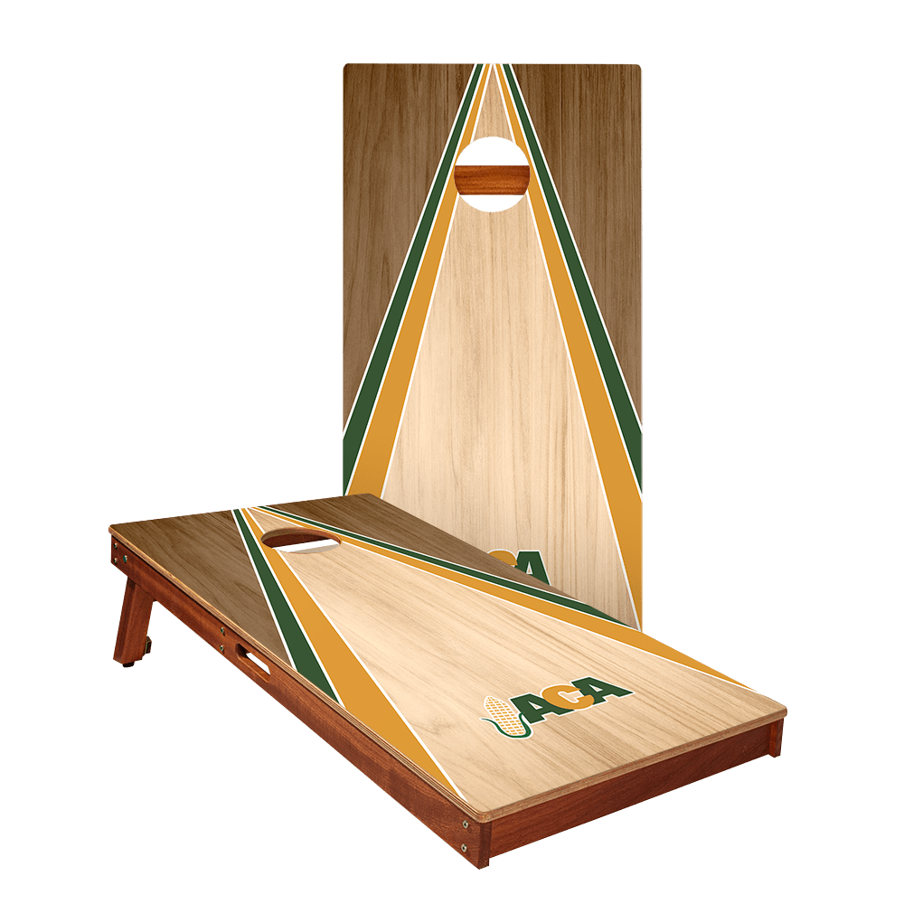 Throwback ACA Classic Wood Triangle Silver Series Cornhole Boards - American Cornhole Association