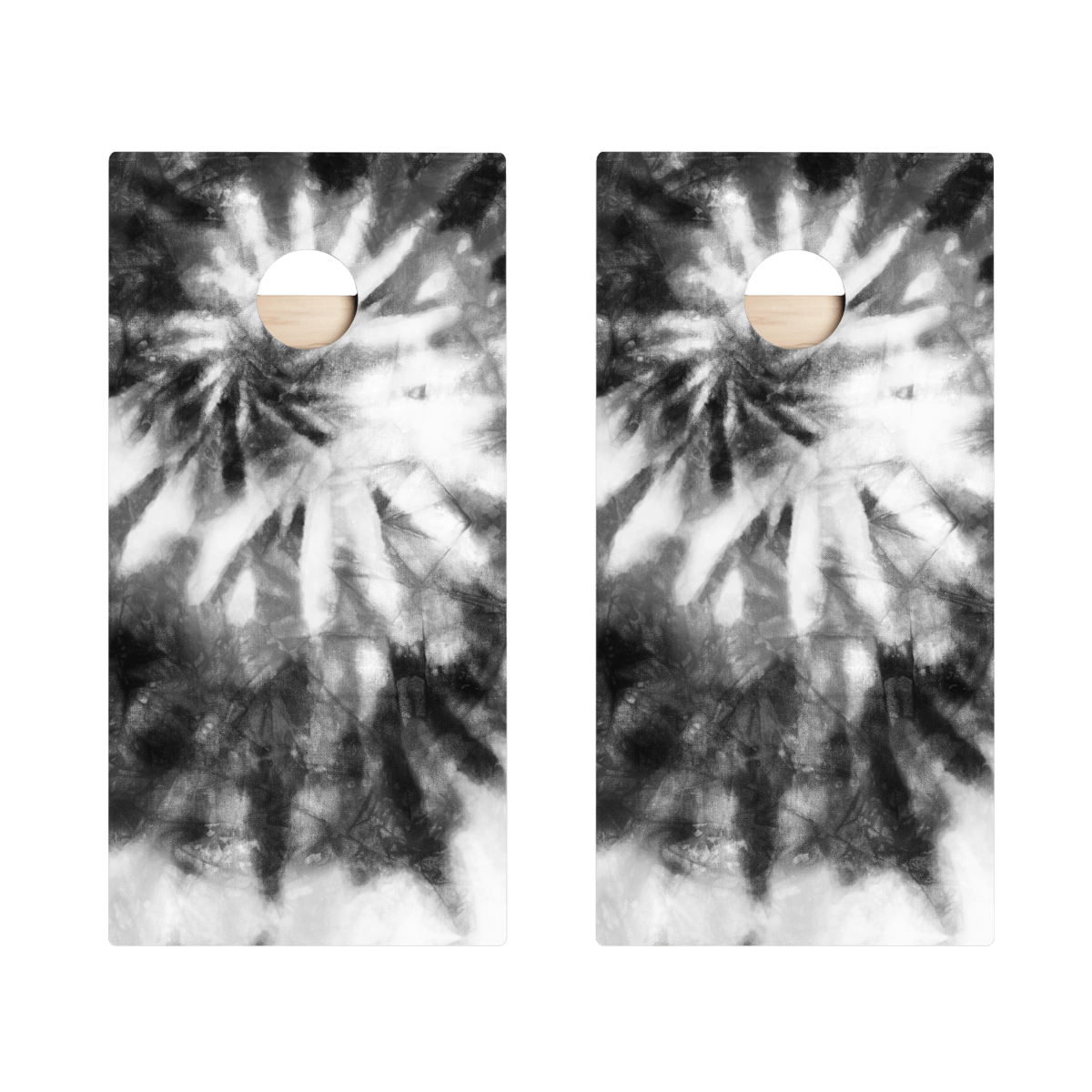 Tie - Dye Black And White Star Cornhole Boards - ACA - 000186 | American Cornhole Association