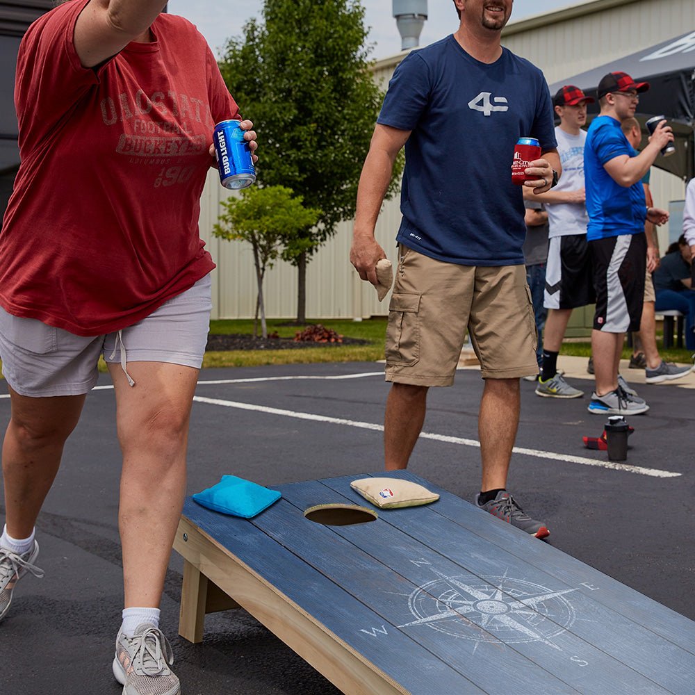 Weathered Wood Compass Star Cornhole Boards - ACA - 000550 | American Cornhole Association