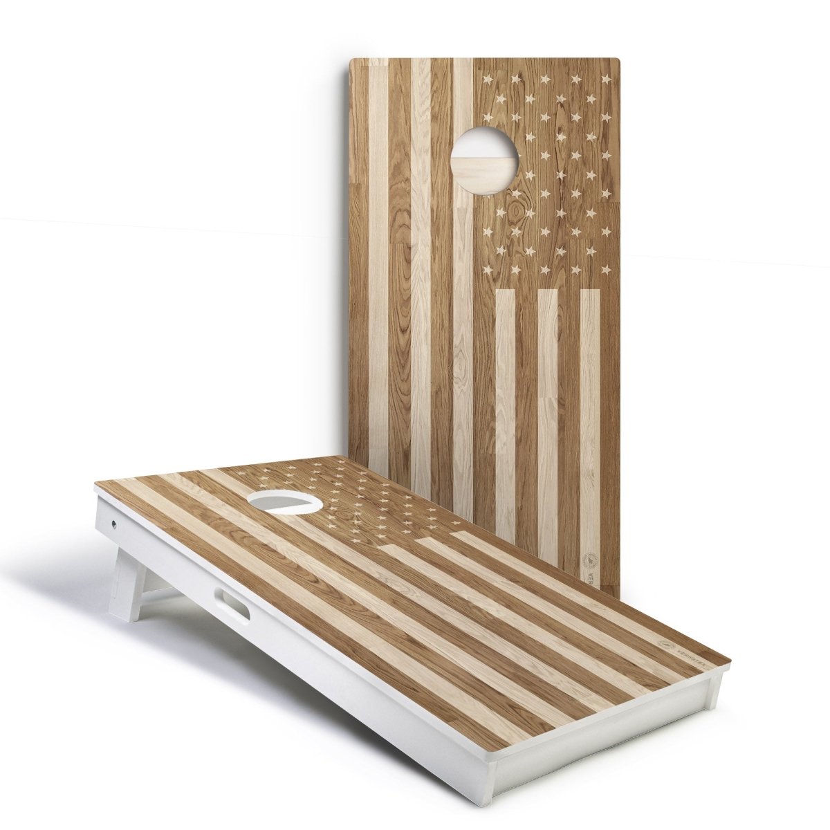 Wood American Flag Versatex All-Weather Cornhole Boards - POLY-011 | American Cornhole Association