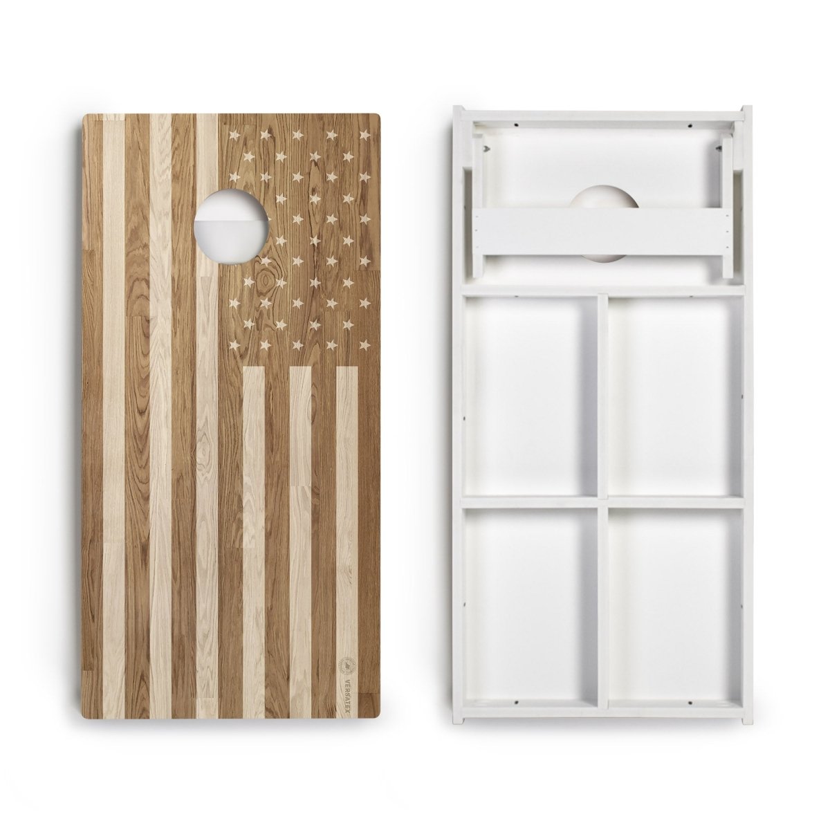 Wood American Flag Versatex All-Weather Cornhole Boards - POLY-011 | American Cornhole Association