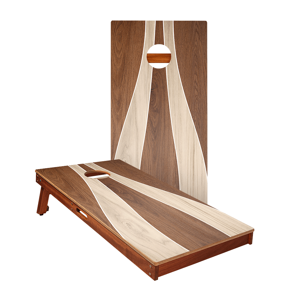 Wood Curvy Triangle Silver Series Cornhole Boards - American Cornhole Association