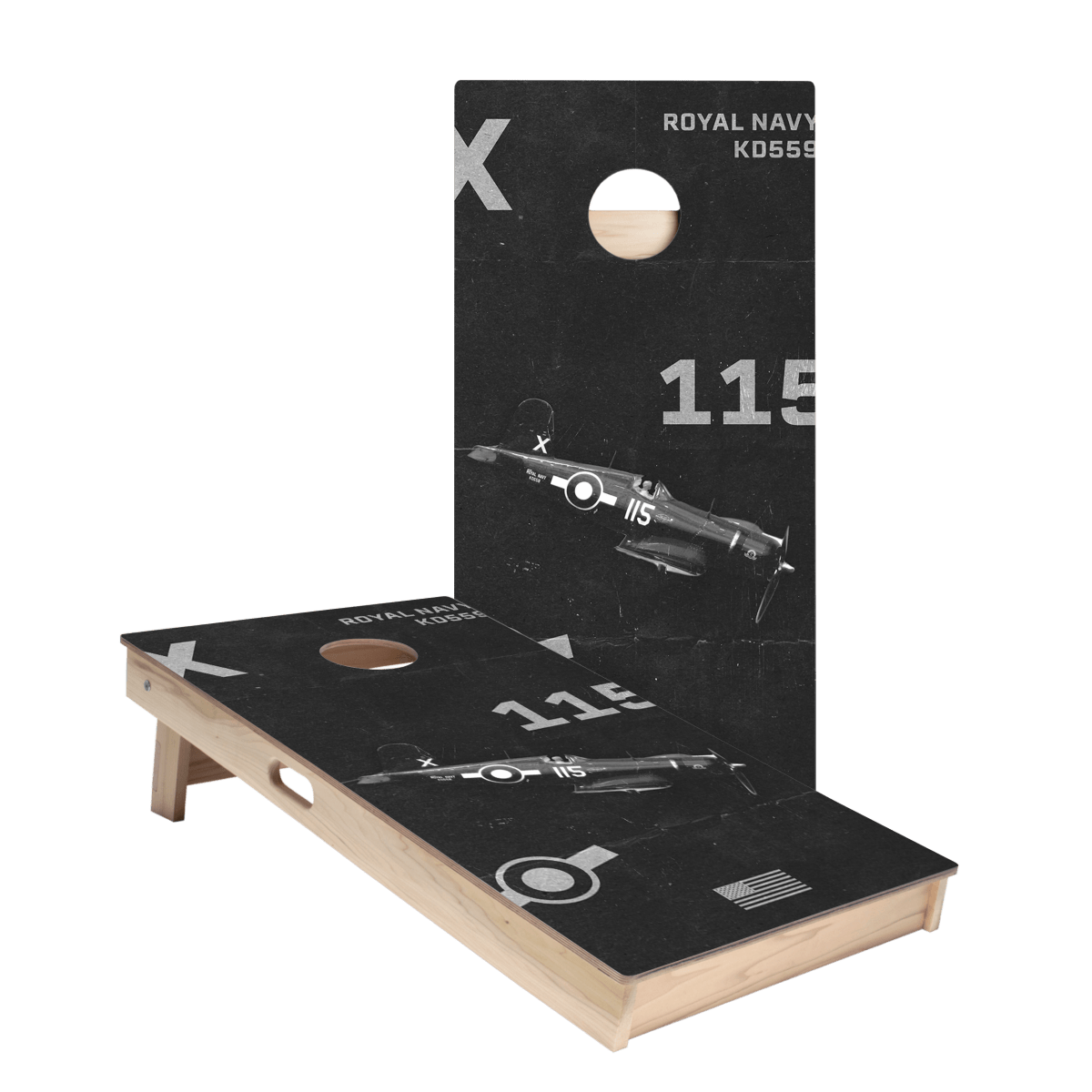 WW2 Plane Star Cornhole Boards, - American Cornhole Association