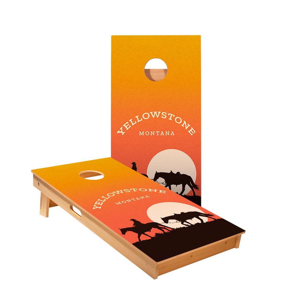 Yellowstone Sunset Star Cornhole Boards