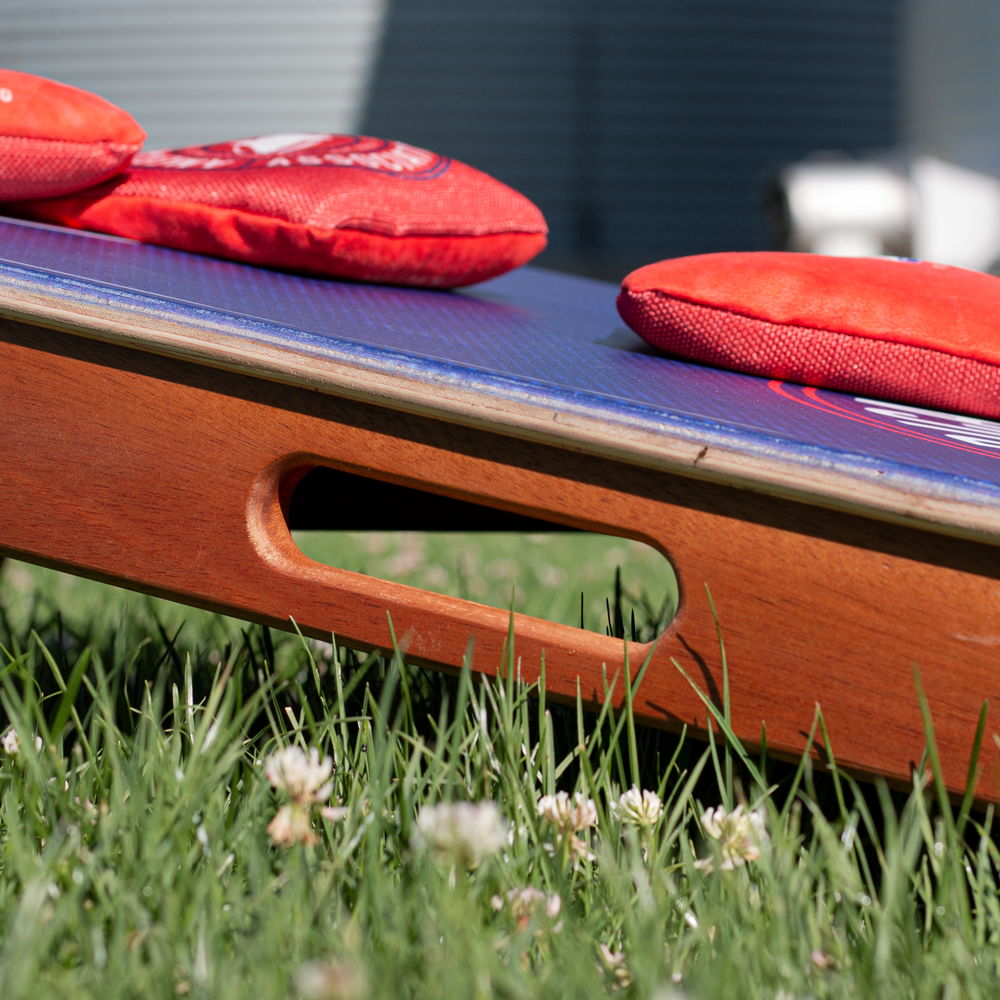 ACA White Grunge Tournament Badge Touring Pro Cornhole Boards