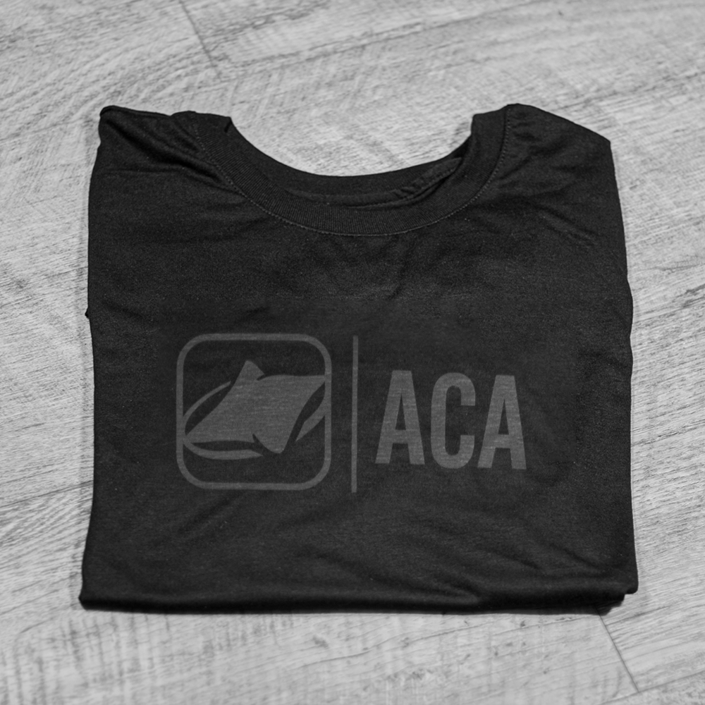 ACA Black T-Shirt with Gray ACA Logo