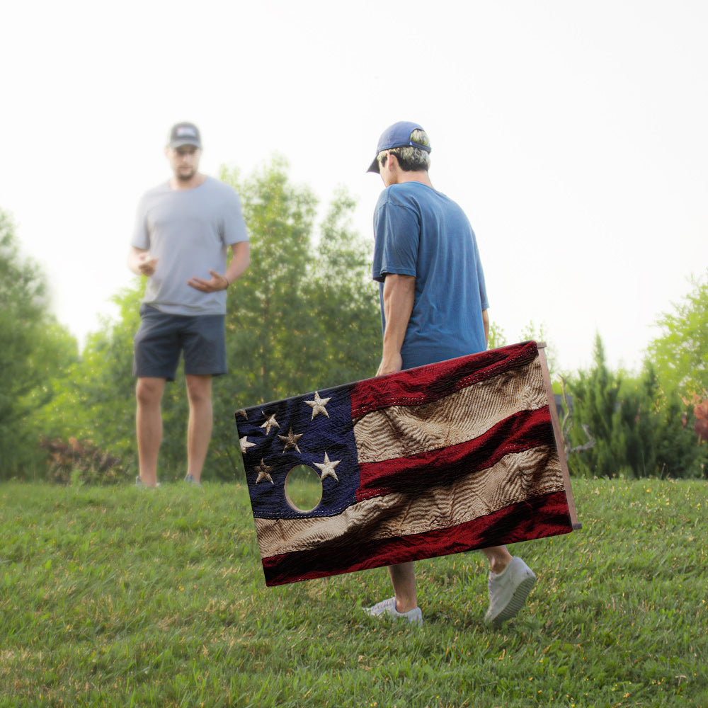 American Flag Cloth Sig Pro Cornhole Boards