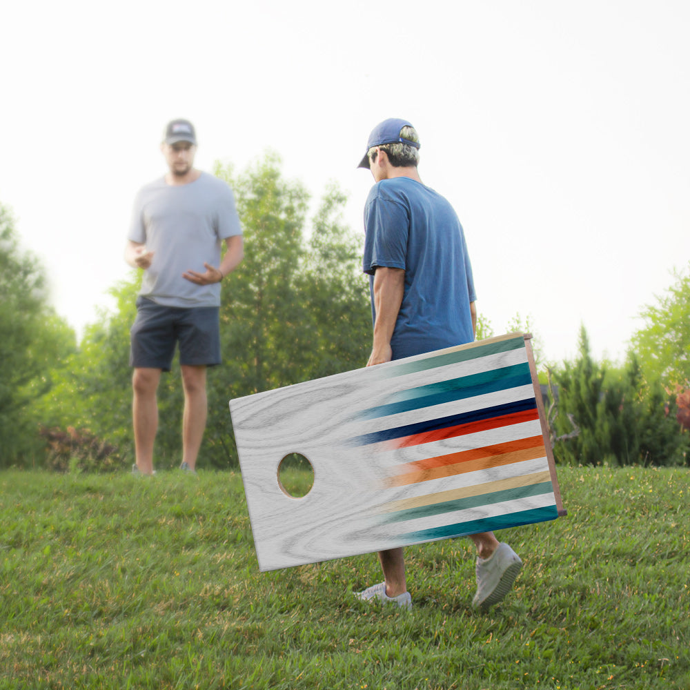 Multi Faded Stripes Sig Pro Cornhole Boards