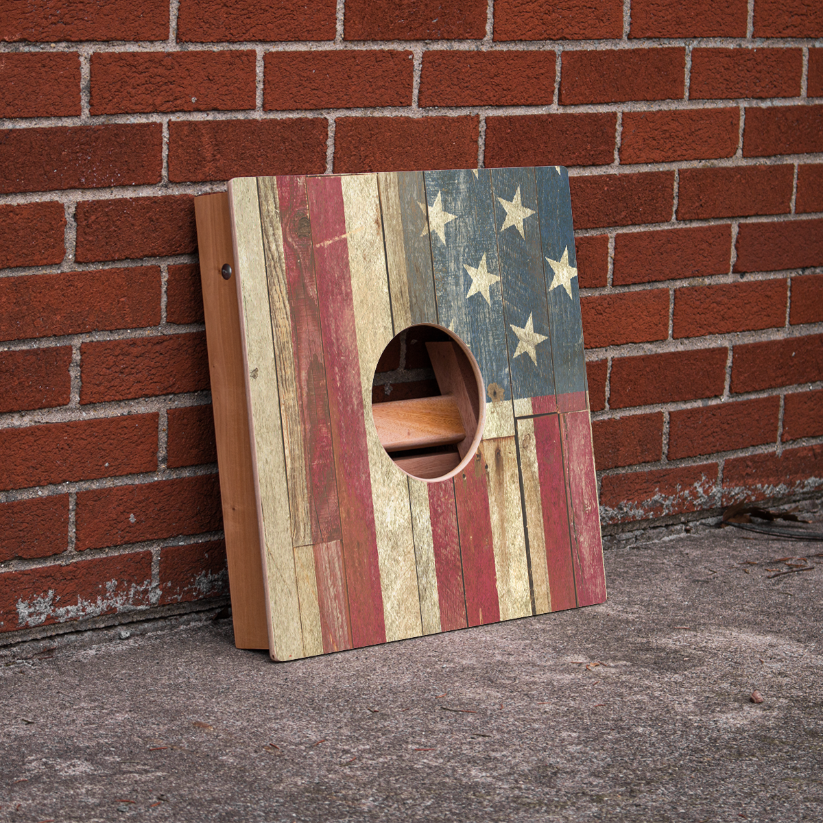 Rustic USA Flag Cornhole Airmail Box