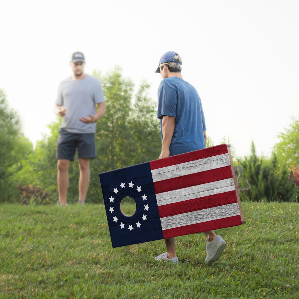 Betsy Ross Flag Sig Pro Cornhole Boards, - American Cornhole Association