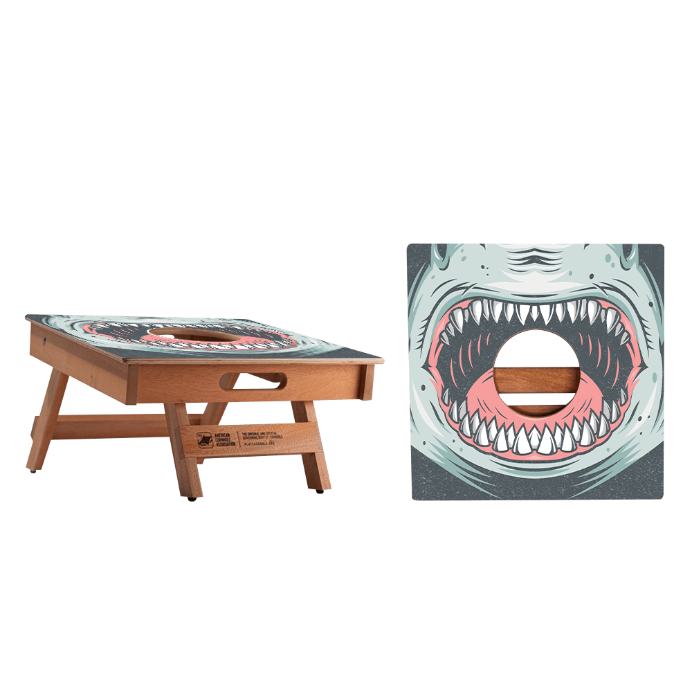 Shark Mouth Cornhole Airmail Box, - American Cornhole Association